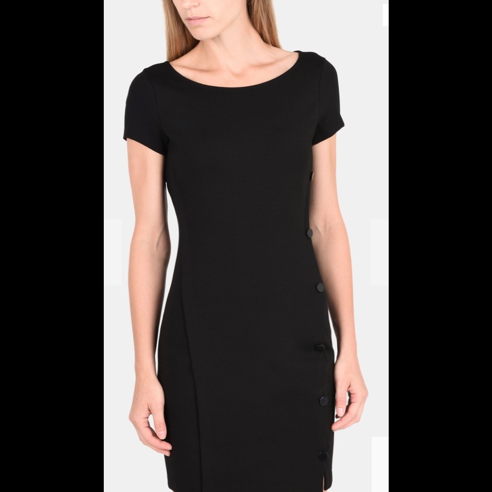 Armani Exchange NWT Black Dress Button Detail